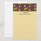Cool Camping Design Outdoorsy Patroon Briefpapier (Voorkant / Achterkant)