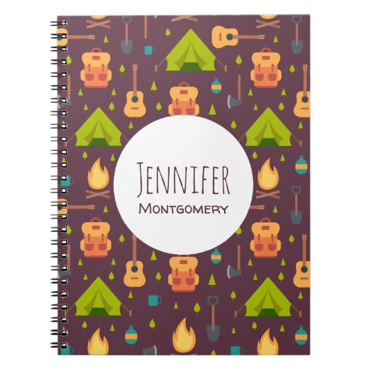 Cool Camping Design Outdoorsy Patroon Notitieboek (Voorkant)