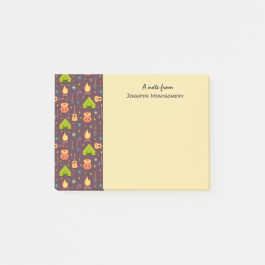 Cool Camping Design Outdoorsy Patroon Post-it® Notes (Voorkant)