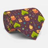Cool Camping Design Outdoorsy Patroon Stropdas (Opgerold)