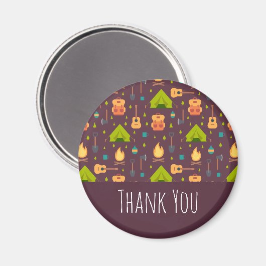 Cool Camping Design Outdoorsy Pattern Dank u Magneet (Voorkant / Achterkant)