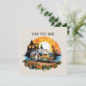 Cool camping liefhebbers feest kaart (Staand voorkant)