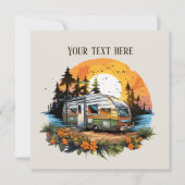 Cool camping liefhebbers feest kaart (Voorkant)