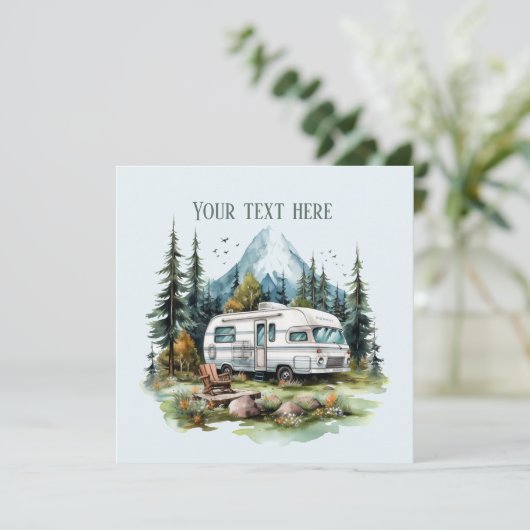 Cool camping liefhebbers feest kaart (Staand voorkant)