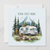 Cool camping liefhebbers feest kaart (Voorkant)