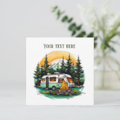 Cool camping liefhebbers feest kaart (Staand voorkant)