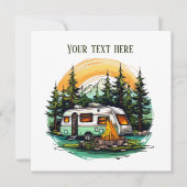 Cool camping liefhebbers feest kaart (Voorkant)