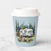 Cool camping liefhebbers feest papieren bekers (Achterkant)