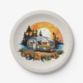 Cool camping liefhebbers feest papieren bordje (Voorkant)