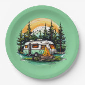 Cool camping liefhebbers feest papieren bordje (Voorkant)