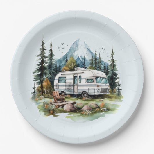 Cool camping liefhebbers feest papieren bordje (Voorkant)