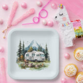 Cool camping liefhebbers feest papieren bordje (Feest)