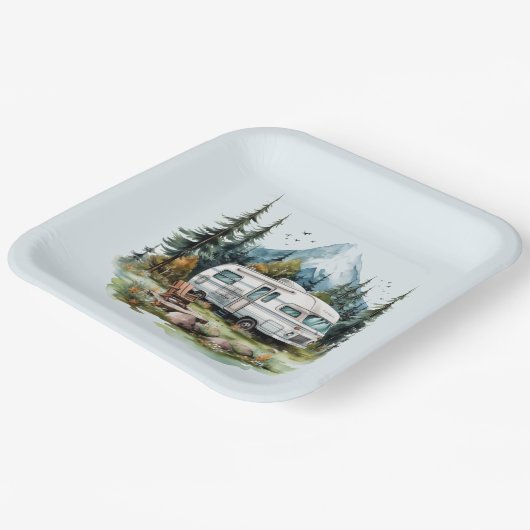 Cool camping liefhebbers feest papieren bordje (Gebogen)