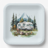 Cool camping liefhebbers feest papieren bordje (Voorkant)