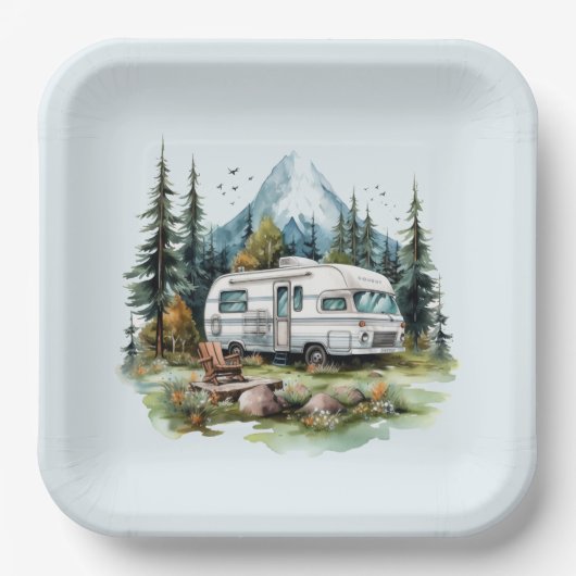 Cool camping liefhebbers feest papieren bordje (Voorkant)