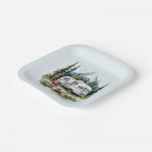 Cool camping liefhebbers feest papieren bordje (Gebogen)