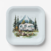 Cool camping liefhebbers feest papieren bordje (Voorkant)