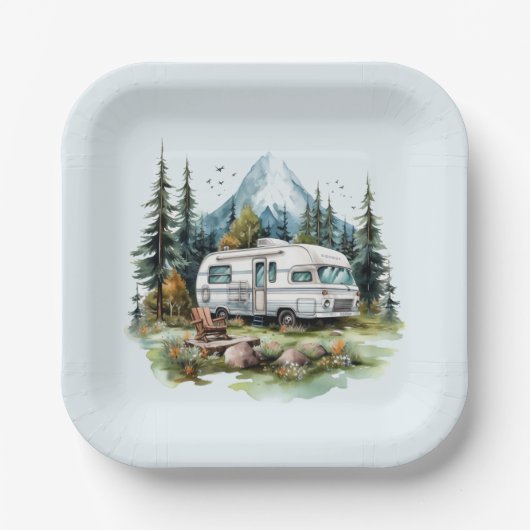 Cool camping liefhebbers feest papieren bordje (Voorkant)