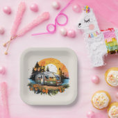 Cool camping liefhebbers feest papieren bordje (Feest)