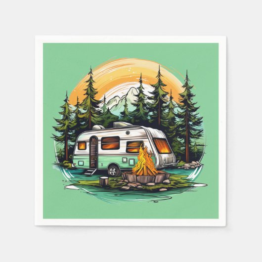 Cool camping liefhebbers feest servet (Voorkant)