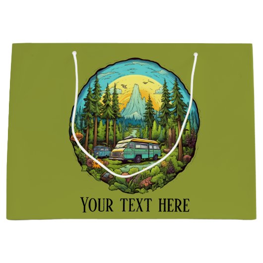 Cool camping liefhebbers voeg tekst toe groot cadeauzakje (Voorkant)
