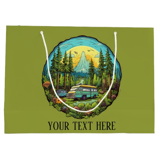 Cool camping liefhebbers voeg tekst toe groot cadeauzakje (Achterkant)