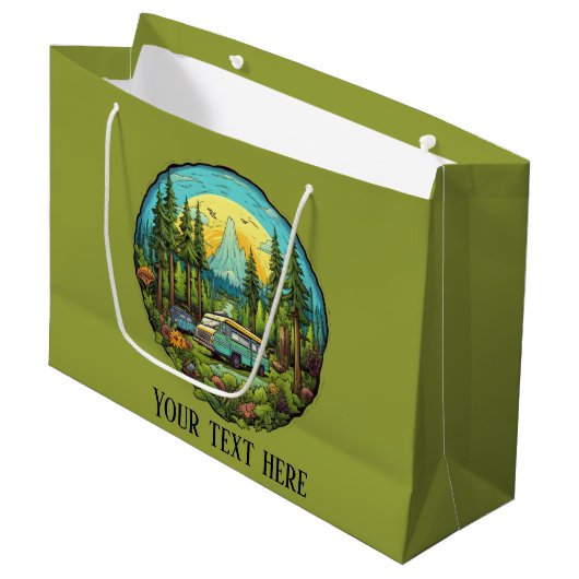 Cool camping liefhebbers voeg tekst toe groot cadeauzakje (Voorkant Gekanteld)