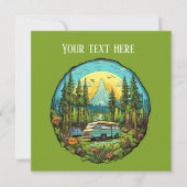 Cool Camping Lovers Party Tekst toevoegen Kaart (Voorkant)