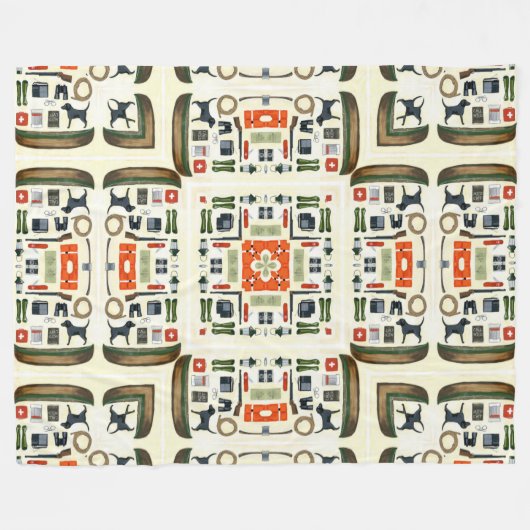 Cool Camping Quilt Fleece Deken (Voorkant (Horizontaal))