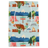 Cool campingparty betegeld patroon medium cadeauzakje (Voorkant)