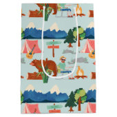 Cool campingparty betegeld patroon medium cadeauzakje (Achterkant)