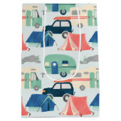 Cool campingparty betegeld patroon medium cadeauzakje (Achterkant)