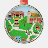 Cool Campus-ontwerp Metalen Ornament (Voorkant)