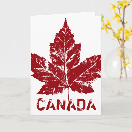 Cool Canada Card Canadian Flag Wenskaart Kaart (Gele Bloem)