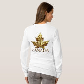 Cool Canada Hoodie Women's Gold Canada Hoodie T-shirt (Achterkant volledig)