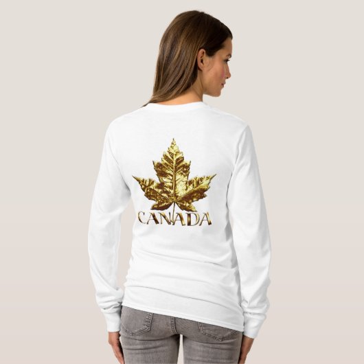 Cool Canada Hoodie Women's Gold Canada Hoodie T-shirt (Achterkant volledig)