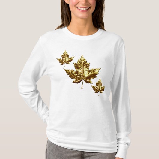 Cool Canada Hoodie Women's Gold Canada Hoodie T-shirt (Voorkant)