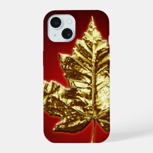 Cool Canada iPhone 7 Hoesje Gold Canada Leaf Gifts iPhone 15 Hoesje