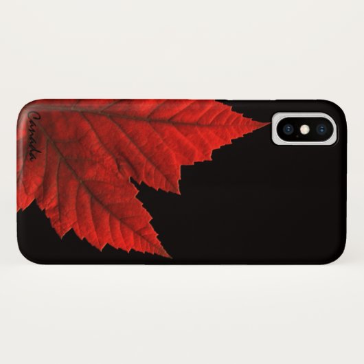 Cool Canada iPhone X Hoesje Canada Maple Leaf Gift (Achterkant (horizontaal))