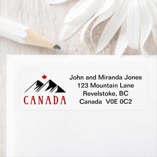 Cool Canada Mountains Canadees esdoornblad Etiket (Insitu)