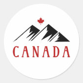 Cool Canada Mountains Canadees esdoornblad Ronde Sticker (Voorkant)