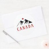 Cool Canada Mountains Canadees esdoornblad Ronde Sticker (Envelop)