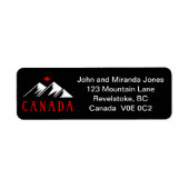 Cool Canada Mountains Canadese esdoornblad donker Etiket (Voorkant)