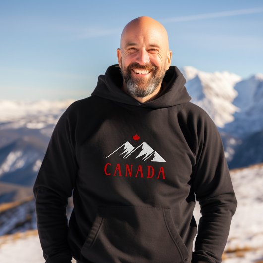 Cool Canada Mountains Canadese esdoornblad donker Hoodie
