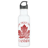 Cool Canada Retro Maple Leaf Souvenir Water Bottle Waterfles (Voorkant)