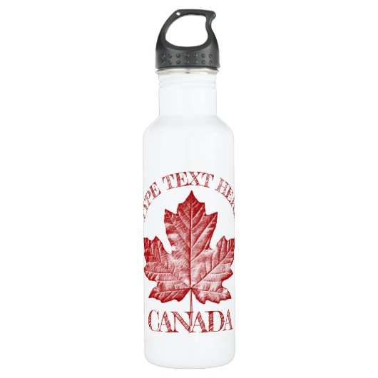 Cool Canada Retro Maple Leaf Souvenir Water Bottle Waterfles (Voorkant)