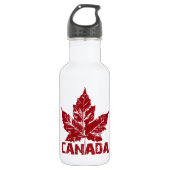 Cool Canada Retro Maple Leaf Souvenir Waterfles (Voorkant)