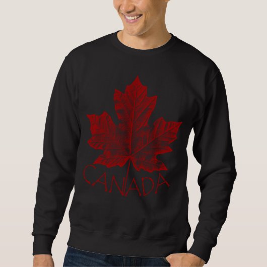 Cool Canada Sweatshirt Retro Maple Leaf Souvenir (Voorkant)