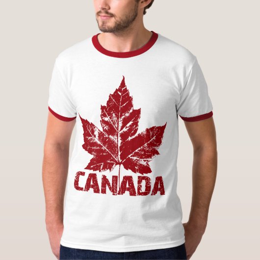 Cool Canada T-shirt Retro Maple Leaf Souvenir (Voorkant)