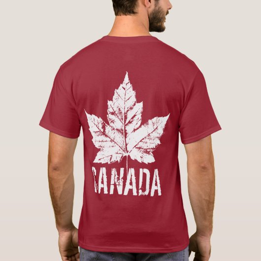 Cool Canada T-shirt Retro Maple Leaf Souvenir (Achterkant)